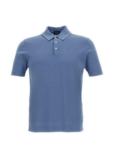  Drumohr Button Polo Shirt - Blue 