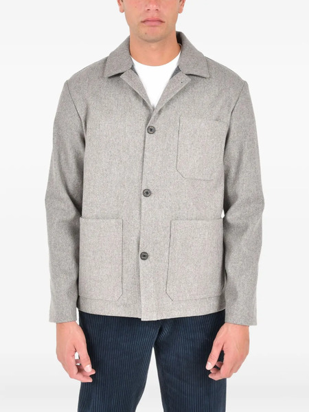 Drumohr Buttoned Patch-pocket Overshirt - Grey 