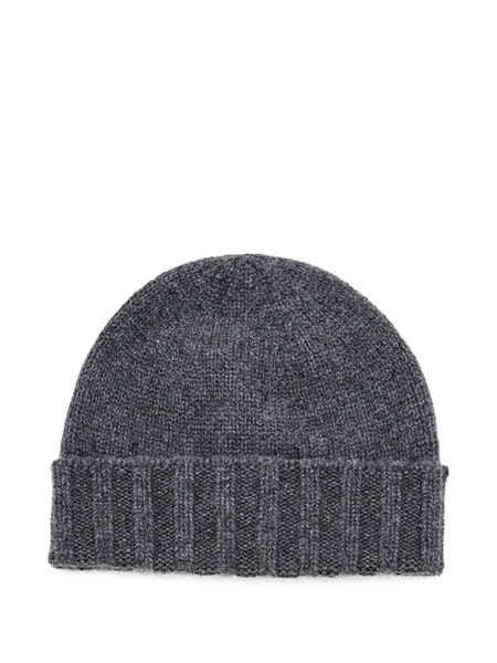  Drumohr Ribbed Cashmere Beanie - Grey 
