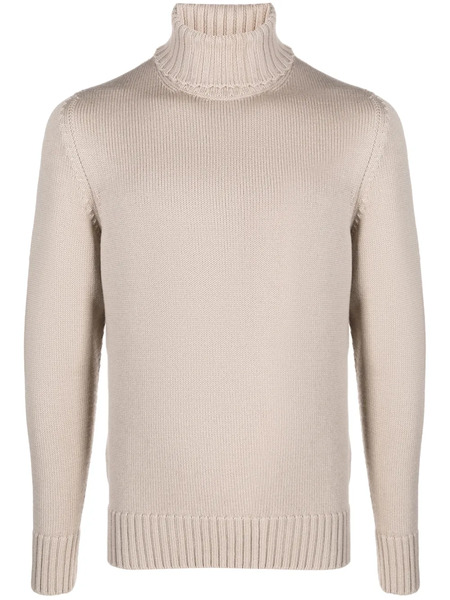  Drumohr Roll-neck Merino Wool Jumper - Neutrals 