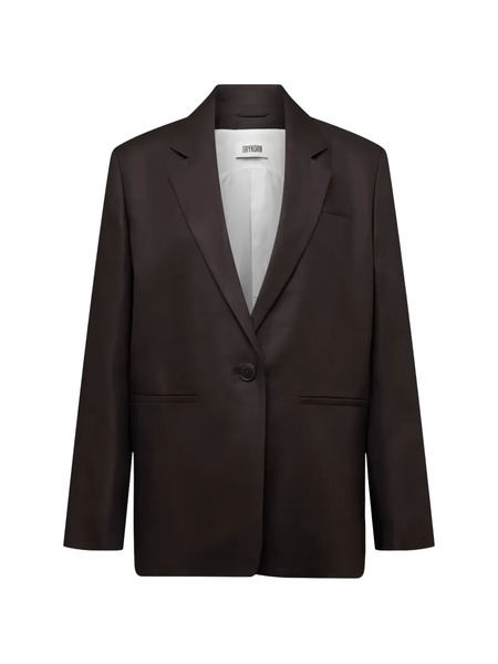  Drykorn Linen Single-breasted Jacket - Brown 