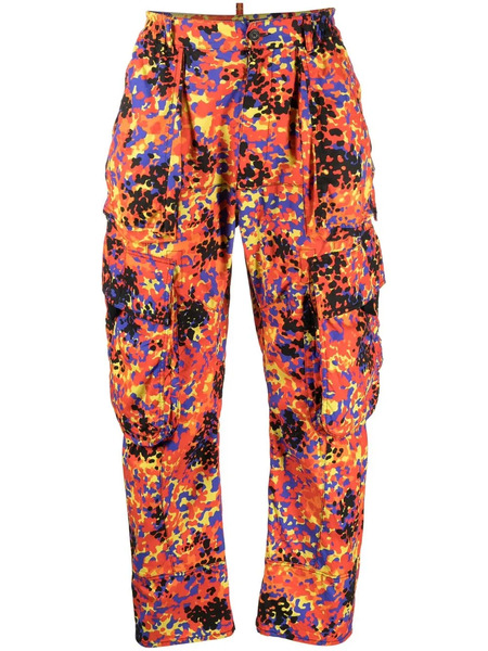  Dsquared2 Abstract-print Cargo Trousers - Yellow 