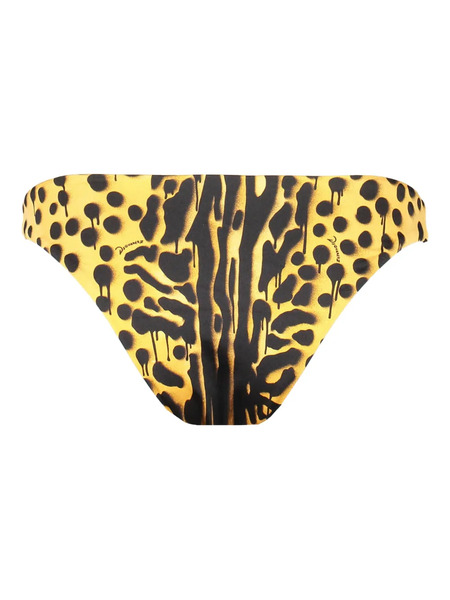  Dsquared2 Animal-print Bikini Bottom - Yellow 