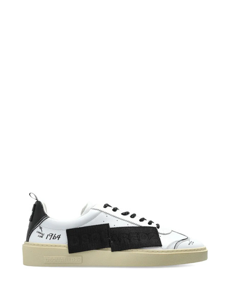  Dsquared2 Appliqué Leather Sneakers - White 