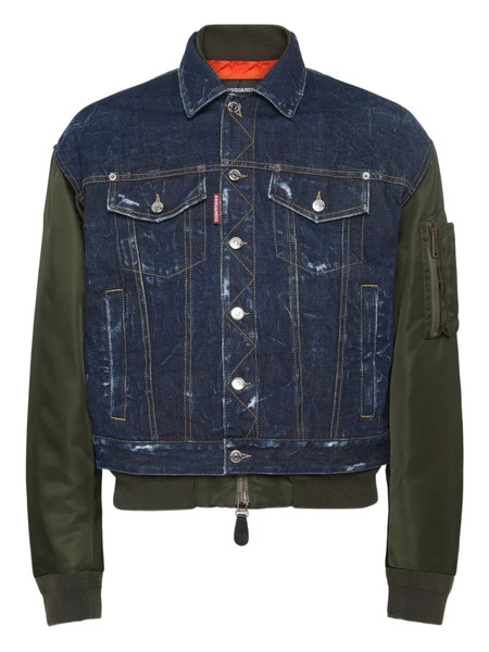  Dsquared2 Aviator Hybrid Bomber Jacket - Blue 