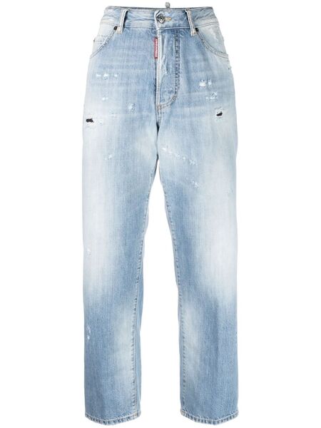  Dsquared2 Bleached-wash Cropped Jeans - Blue 