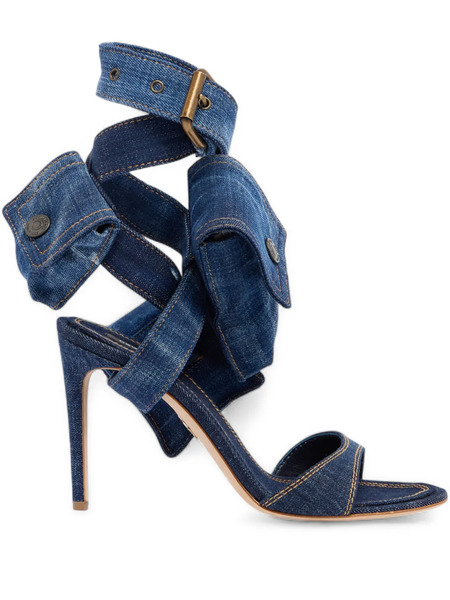  Dsquared2 Buckle Detail Heeled Sandals - Blue 