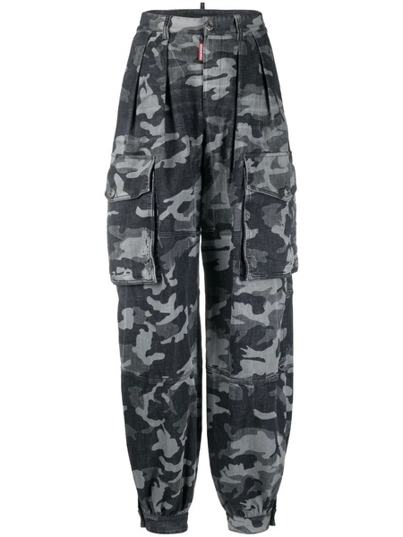  Dsquared2 Camouflage-print Cargo Trousers - Black 