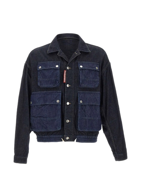  Dsquared2 Cargo-design Buttoned Denim Jacket - Blue 