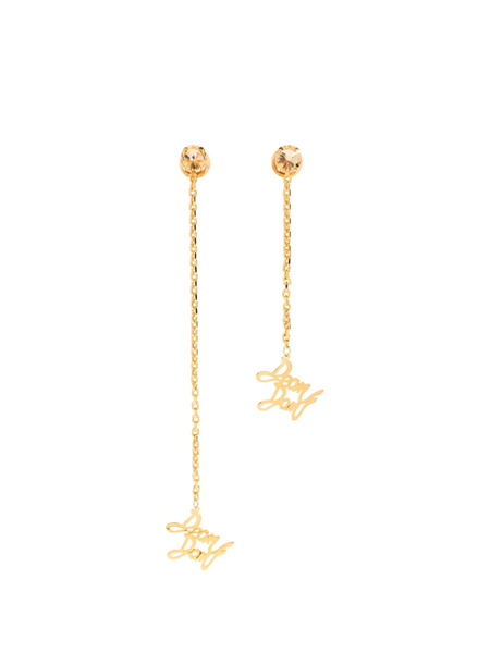  Dsquared2 Chain Script Earrings - Gold 