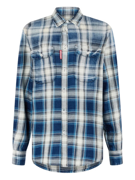  Dsquared2 Check Pocket Shirt - Blue 