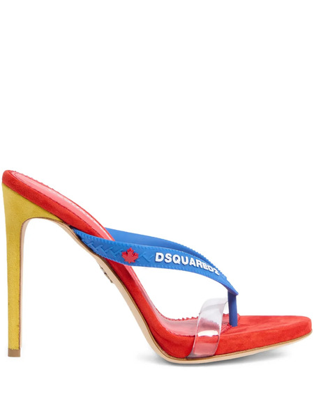  Dsquared2 Clear Strap Mule Sandals - White 