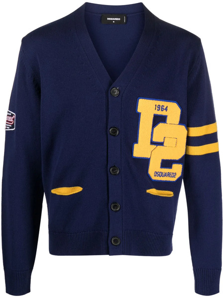  Dsquared2 College Shetland Wool Cardigan - Blue 
