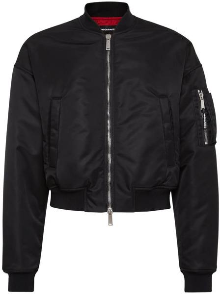  Dsquared2 Cropped Bomber Jacket - Black 