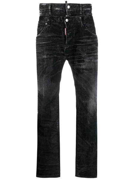  Dsquared2 Crystal-embellished Slim-cut Jeans - Black 
