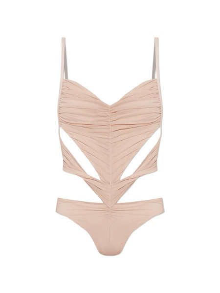  Dsquared2 Cut-out Ruched Swimsuit - Neutrals 