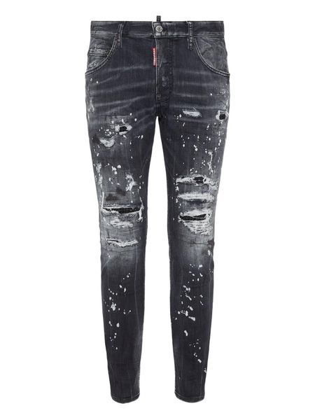  Dsquared2 Diamond Skater Paint-splatter Distressed Jeans - Blue 