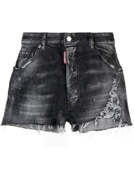  Dsquared2 Distressed-effect Denim Shorts - Black 