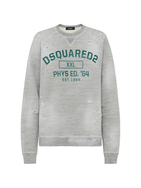  Dsquared2 Distressed Round-neck Sweatshirt - Grey 