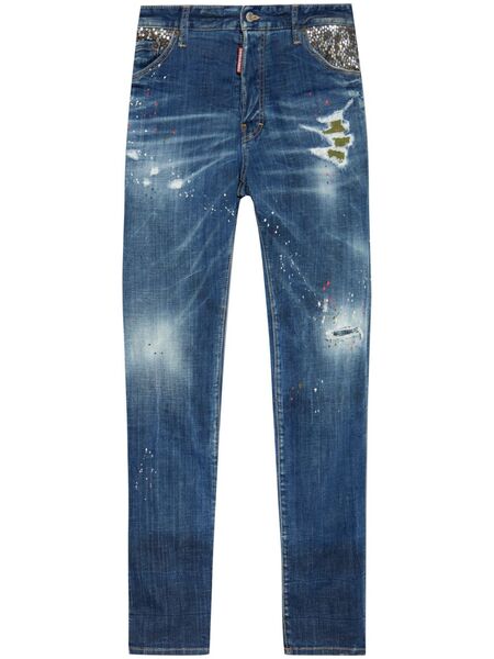  Dsquared2 Distressed Straight Jeans - Blue 
