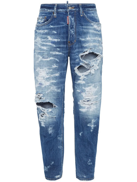  Dsquared2 Distressed Straight-leg Jeans - Blue 