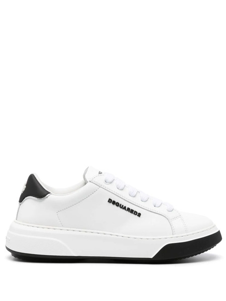  Dsquared2 Embossed-logo Leaf-print Sneakers - White 