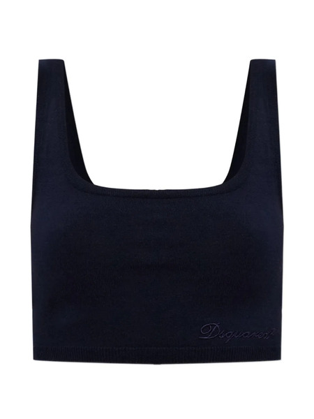  Dsquared2 Embroidered Crop Top - Blue 