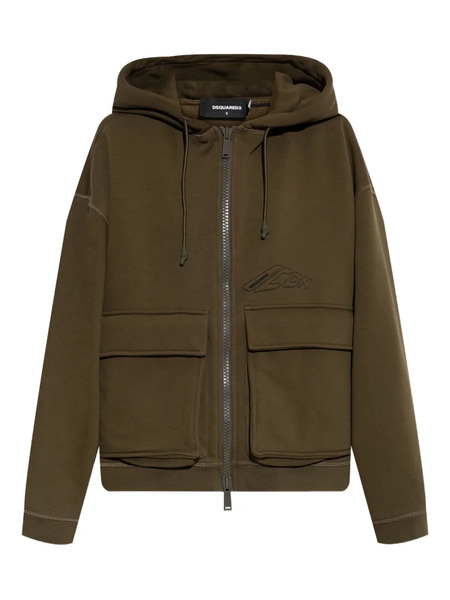  Dsquared2 Embroidered-logo Hoodie - Green 