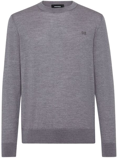  Dsquared2 Embroidered Logo Jumper - Grey 