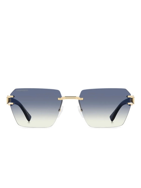  Dsquared2 Eyewear Logo-plaque Rimless Sunglasses - Black 
