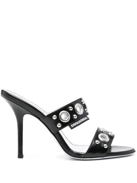  Dsquared2 Gothic 100mm Leather Sandals - Black 