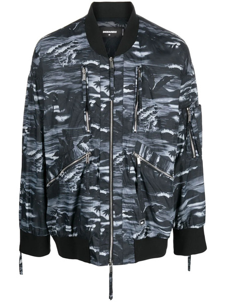  Dsquared2 Graphic-print Bomber Jacket - Blue 