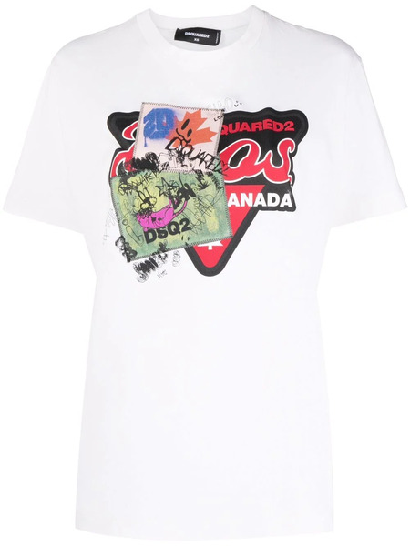  Dsquared2 Graphic Print Crew-neck T-shirt - White 