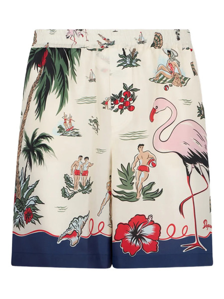 Dsquared2 Graphic-print Shorts - Neutrals 