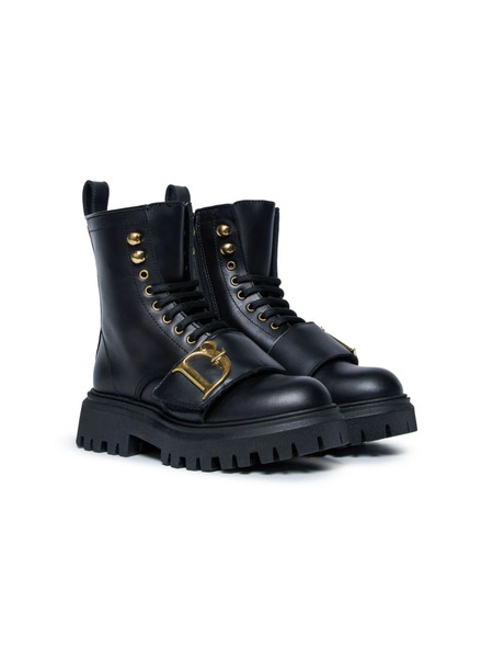 Dsquared2 Kids Ankle Leather Boots - Black 