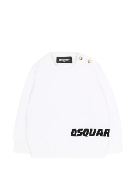  Dsquared2 Kids Button Long-sleeve Sweatshirt - White 