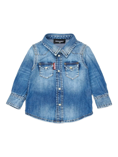  Dsquared2 Kids Buttoned Denim Shirt - Blue 