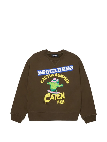  Dsquared2 Kids Cactus Graphic Sweatshirt - Brown 