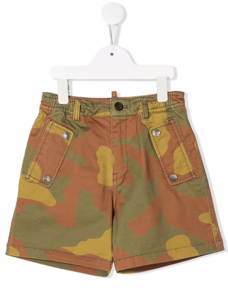 Dsquared2 Kids Camo-print Cotton Shorts - Green 