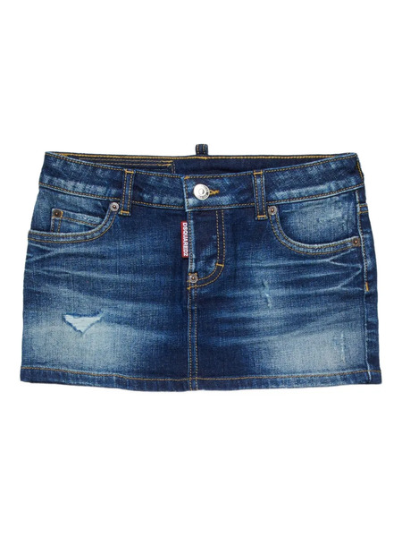  Dsquared2 Kids Cotton Mini Skirt - Blue 