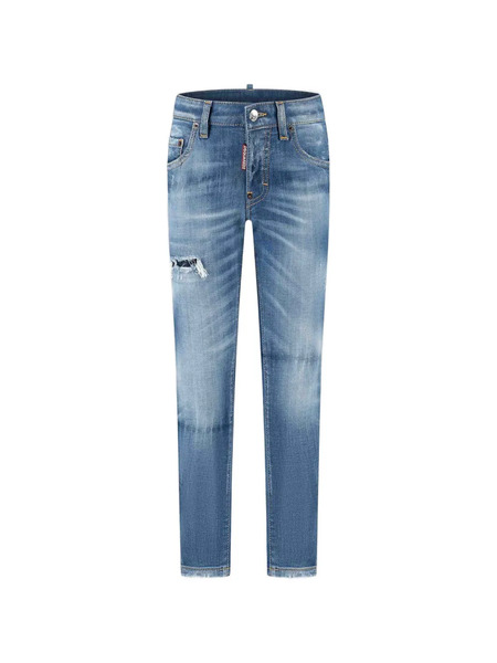  Dsquared2 Kids Distressed Patch Denim Jeans - Blue 