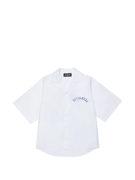  Dsquared2 Kids Embroidered Cotton Shirt - White 