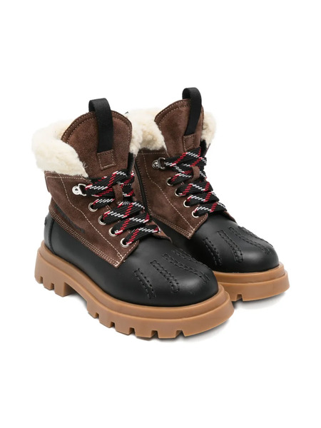  Dsquared2 Kids Faux-shearling Lace-up Boots - Brown 