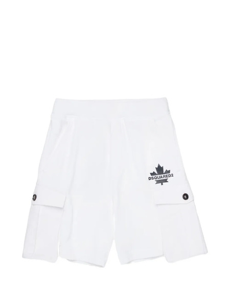  Dsquared2 Kids Fleece Cargo Shorts - White 