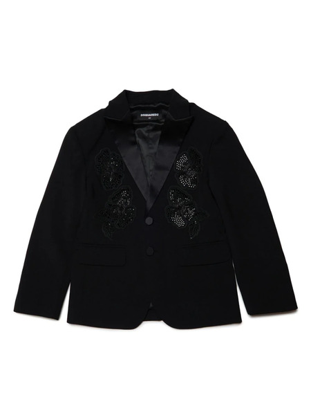  Dsquared2 Kids Floral-embroidered Blazer - Black 