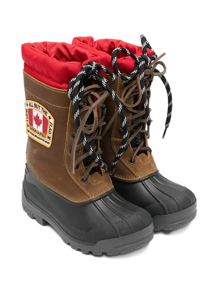  Dsquared2 Kids Lace-up Logo-patch Boots - Brown 