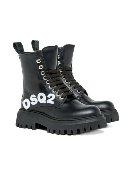  Dsquared2 Kids Lace-up Platform Boots - Black 