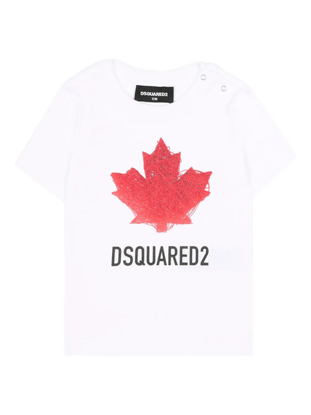  Dsquared2 Kids Leaf-detail Short-sleeve T-shirt - White 