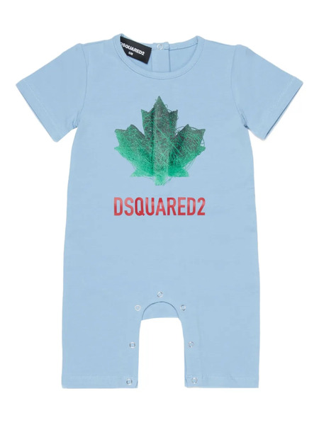  Dsquared2 Kids Leaf-graphic Rompers - Blue 