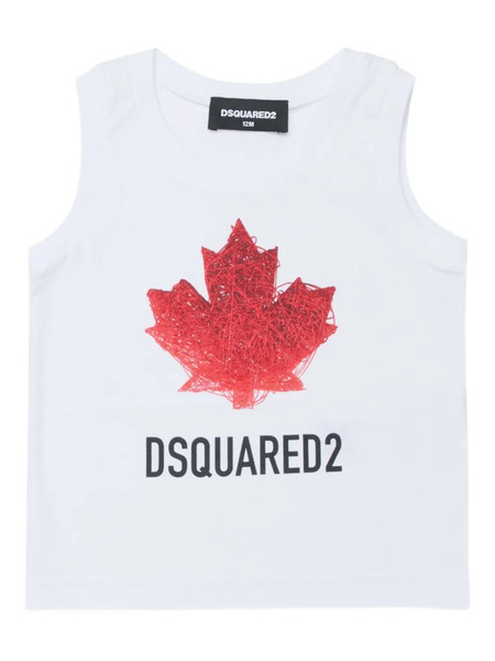  Dsquared2 Kids Leaf-print Tank Top - White 